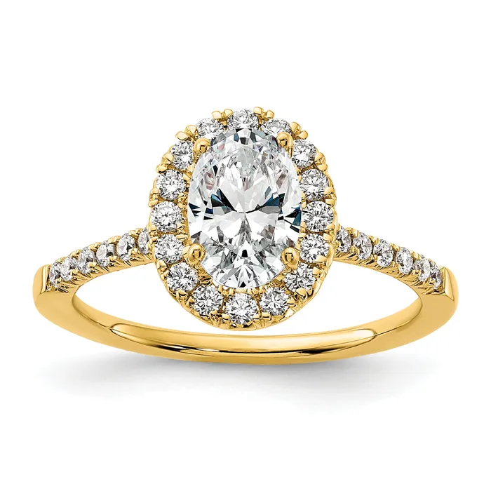 Goldia Rings 14k Yellow Gold 78 Ct Lab Grown Diamond VSSI G Oval Halo Engagement Ring