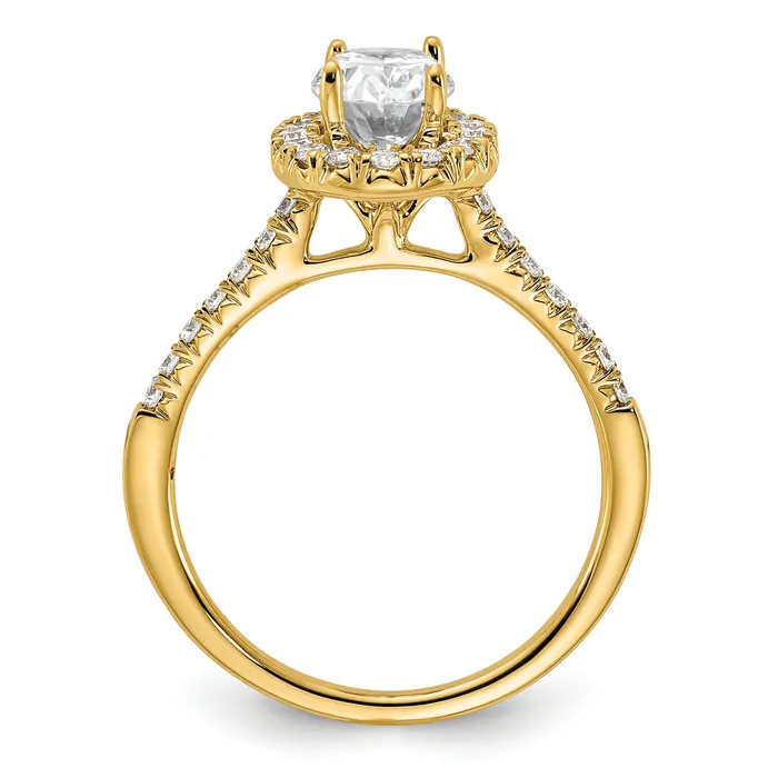 Goldia Rings 14k Yellow Gold 78 Ct Lab Grown Diamond VSSI G Oval Halo Engagement Ring