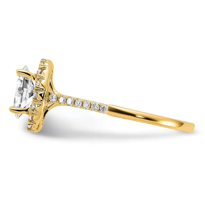 Goldia Rings 14k Yellow Gold 78 Ct Lab Grown Diamond VSSI G Oval Halo Engagement Ring