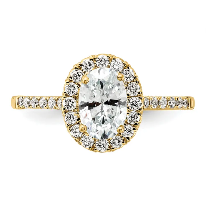 Goldia Rings 14k Yellow Gold 78 Ct Lab Grown Diamond VSSI G Oval Halo Engagement Ring