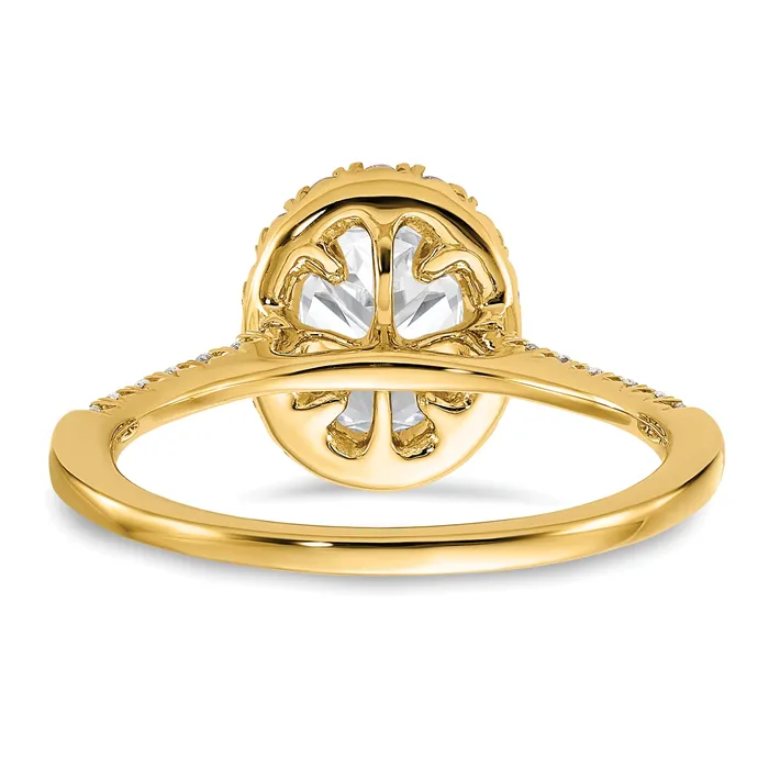 Goldia Rings 14k Yellow Gold 78 Ct Lab Grown Diamond VSSI G Oval Halo Engagement Ring