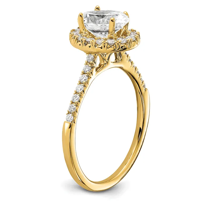 Goldia Rings 14k Yellow Gold 78 Ct Lab Grown Diamond VSSI G Oval Halo Engagement Ring