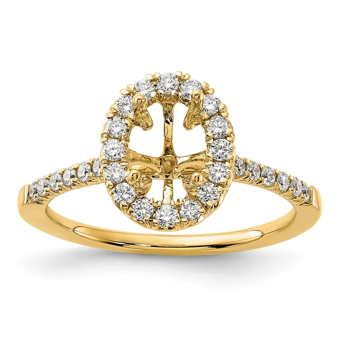 Goldia Rings 14k Yellow Gold 78 Ct Lab Grown Diamond VSSI G Oval Halo Engagement Ring
