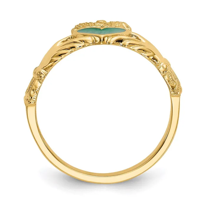 Goldia Rings 14K Yellow Gold Enamel Claddagh Ring