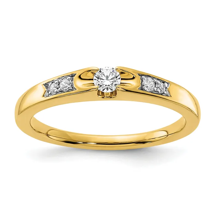 Goldia Rings 14k Yellow Gold Lab Grown Diamond VSSI G Petite Engagement Ring