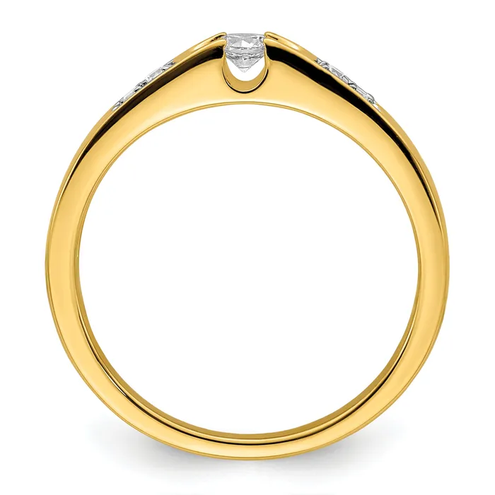 Goldia Rings 14k Yellow Gold Lab Grown Diamond VSSI G Petite Engagement Ring