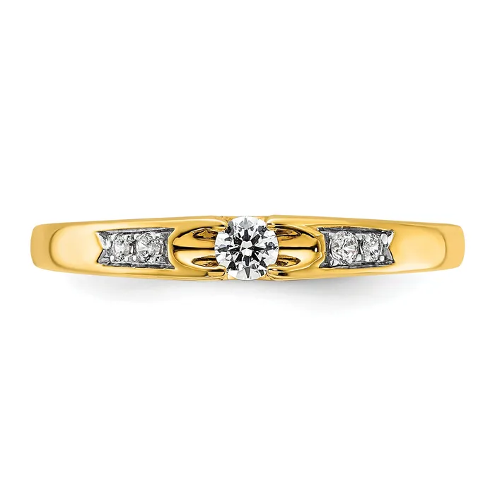 Goldia Rings 14k Yellow Gold Lab Grown Diamond VSSI G Petite Engagement Ring