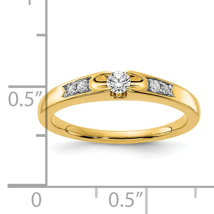 Goldia Rings 14k Yellow Gold Lab Grown Diamond VSSI G Petite Engagement Ring
