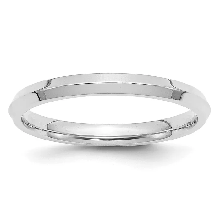 Goldia Rings Solid 10K White Gold 25mm Knife Edge Comfort Fit MensWomens Wedding Band Ring Size 9