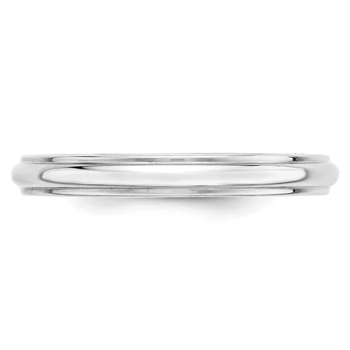Goldia Rings Solid 10K White Gold 3mm Half Round with Edge MensWomens Wedding Band Ring Size 6