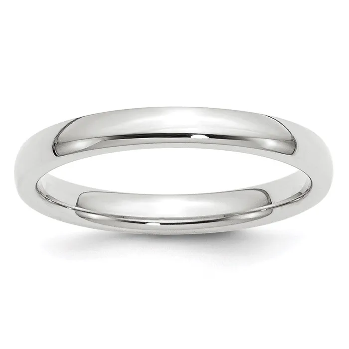 Goldia Rings Solid 10K White Gold 3mm Standard Comfort Fit MensWomens Wedding Band Ring Size 135