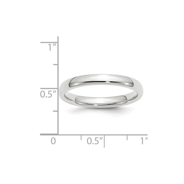 Goldia Rings Solid 10K White Gold 3mm Standard Comfort Fit MensWomens Wedding Band Ring Size 135