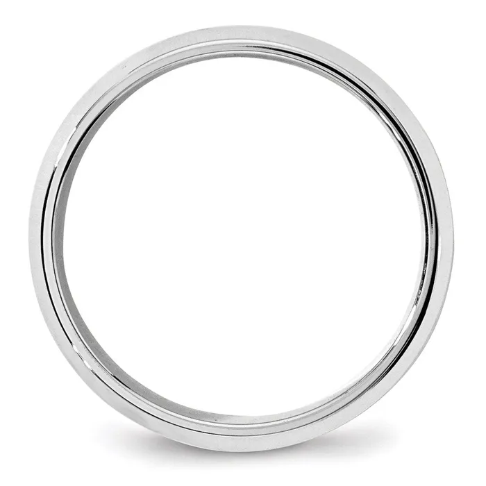 Goldia Rings Solid 10K White Gold 7mm Bevel Edge Comfort Fit MensWomens Wedding Band Ring Size 12