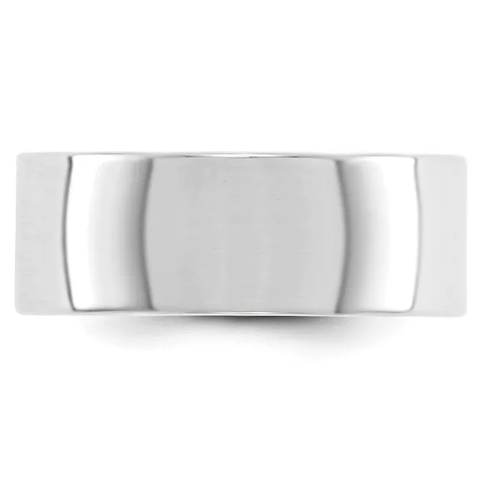 Goldia Rings Solid 10K White Gold 8mm Light Weight Flat MensWomens Wedding Band Ring Size 55