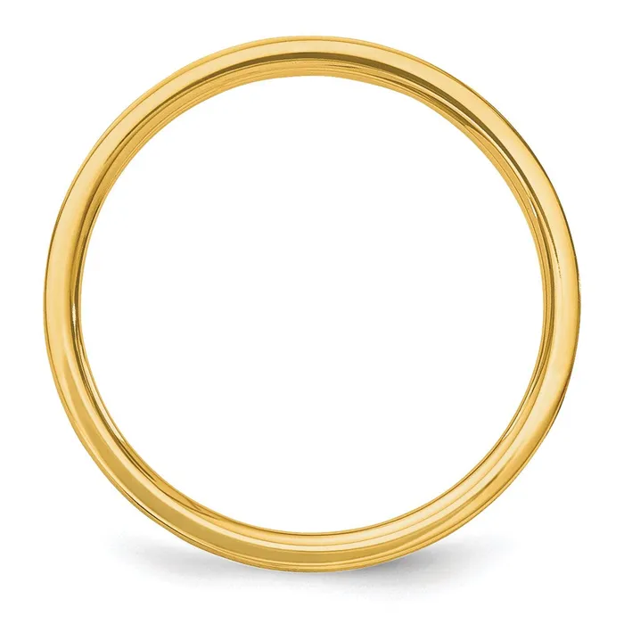 Goldia Rings Solid 10K Yellow Gold 2mm Flat Satin MensWomens Wedding Band Ring Size 5
