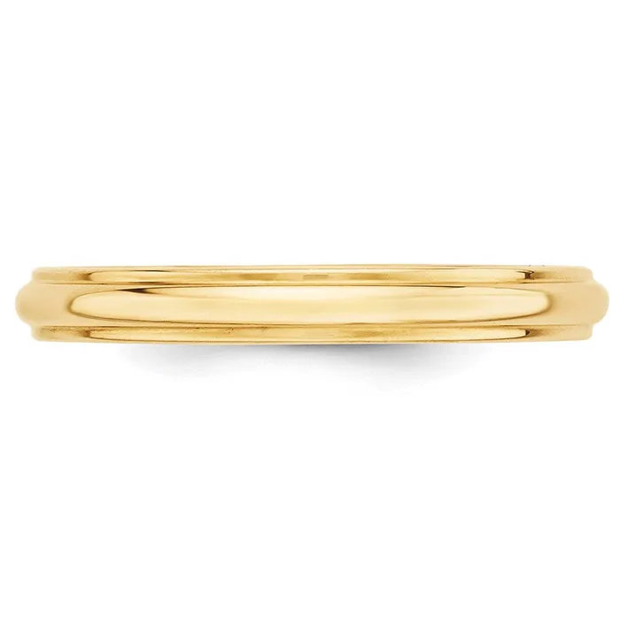 Goldia Rings Solid 10K Yellow Gold 3mm Half Round with Edge MensWomens Wedding Band Ring Size 55