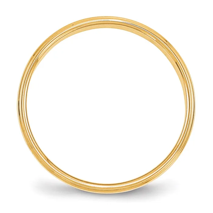 Goldia Rings Solid 10K Yellow Gold 4mm Flat with Step Edge MensWomens Wedding Band Ring Size 135