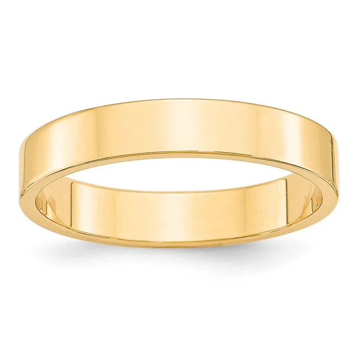 Goldia Rings Solid 10K Yellow Gold 4mm Light Weight Flat MensWomens Wedding Band Ring Size 11