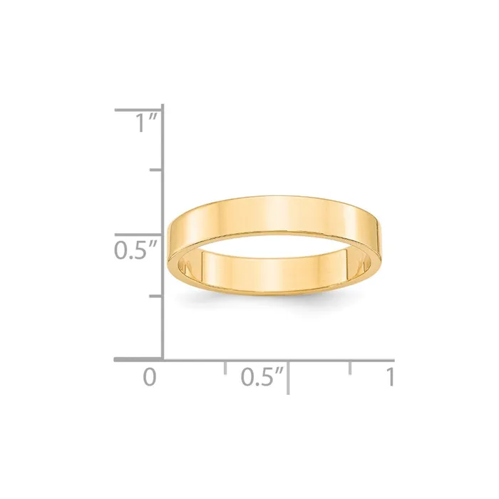 Goldia Rings Solid 10K Yellow Gold 4mm Light Weight Flat MensWomens Wedding Band Ring Size 11