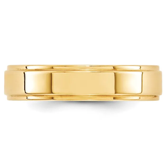 Goldia Rings Solid 10K Yellow Gold 5mm Flat with Step Edge MensWomens Wedding Band Ring Size 4