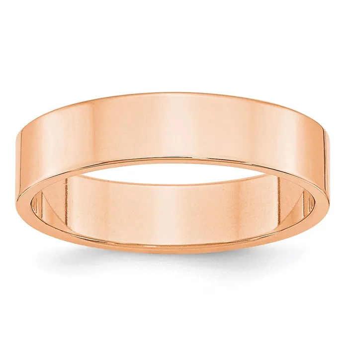 Goldia Rings Solid 10K Yellow Gold Rose Gold 5mm Light Weight Flat MensWomens Wedding Band Ring Size 135