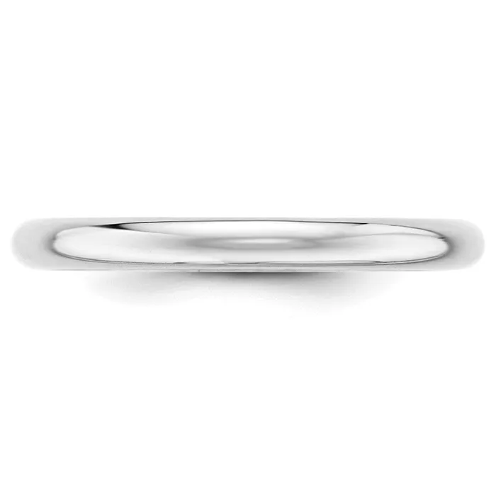 Goldia Rings Solid 14K White Gold 25mm Half Round MensWomens Wedding Band Ring Size 12