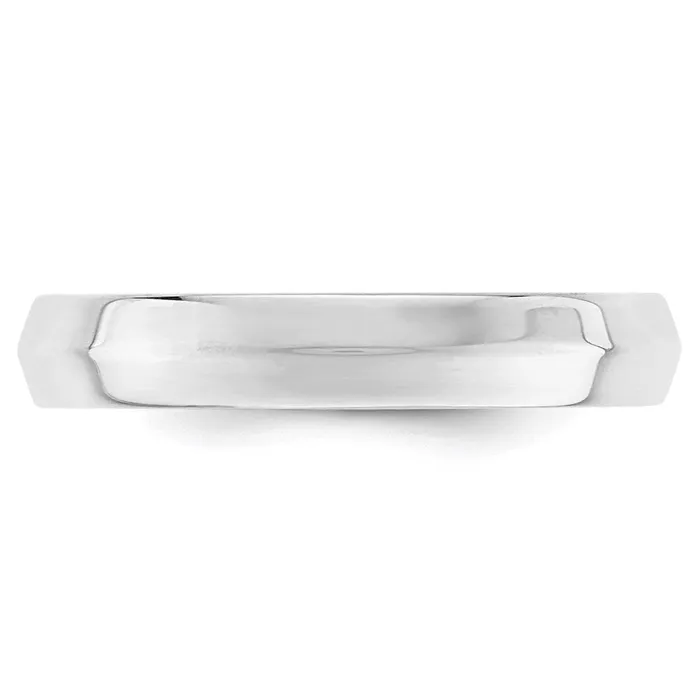Goldia Rings Solid 14K White Gold 4mm Knife Edge Comfort Fit MensWomens Wedding Band Ring Size 10