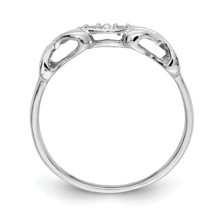 Goldia Rings Solid 14k White Gold Polished AA Simulated CZ Twisted Ring
