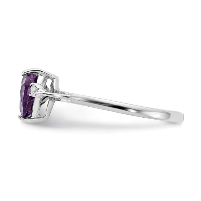 Goldia Rings Solid 14k White Gold Polished AA Simulated CZ Twisted Ring