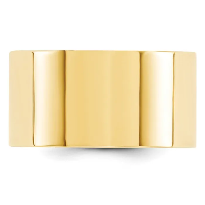 Goldia Rings Solid 14K Yellow Gold 12mm Standard Flat Comfort Fit MensWomens Wedding Band Ring Size 95