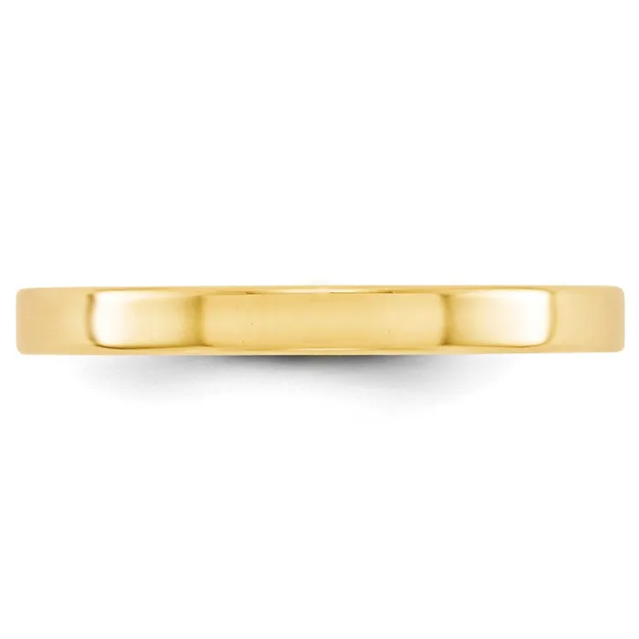 Goldia Rings Solid 14K Yellow Gold 25mm Light Weight Flat MensWomens Wedding Band Ring Size 105