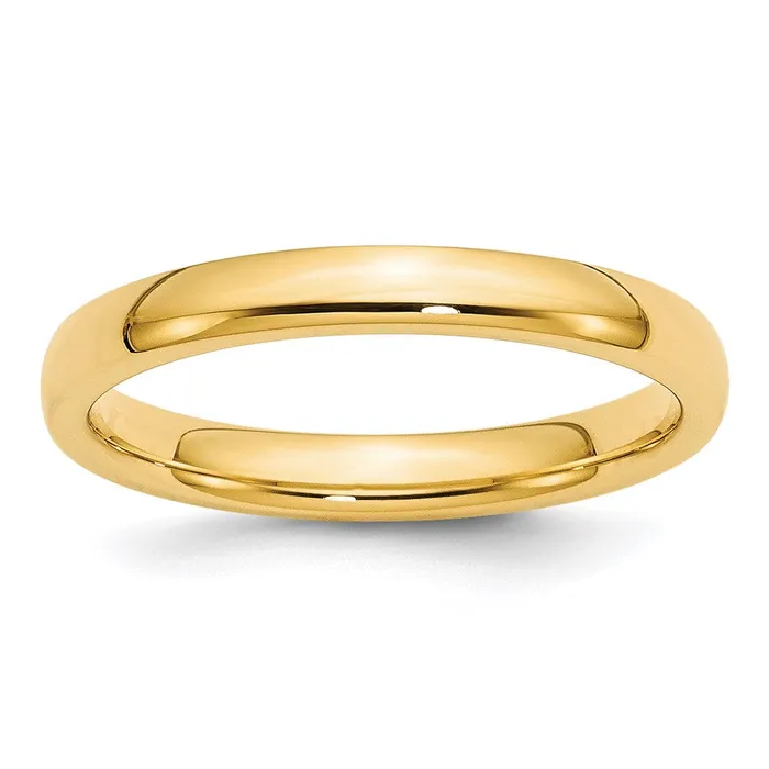 Goldia Rings Solid 14K Yellow Gold 3mm Comfort Fit MensWomens Wedding Band Ring Size 6