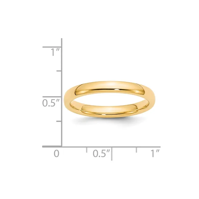 Goldia Rings Solid 14K Yellow Gold 3mm Comfort Fit MensWomens Wedding Band Ring Size 6
