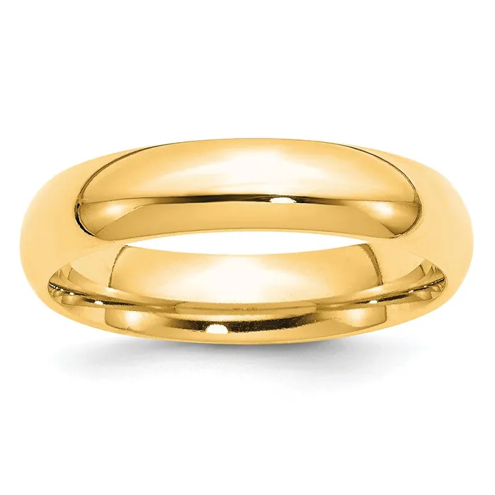 Goldia Rings Solid 14K Yellow Gold 5mm Comfort Fit MensWomens Wedding Band Ring Size 12