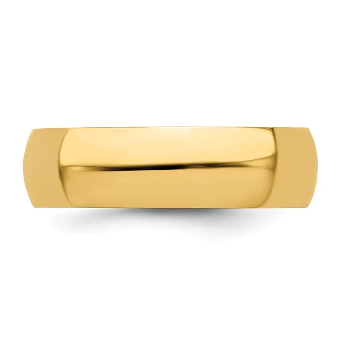 Goldia Rings Solid 14K Yellow Gold 6mm HalfRound Wedding MensWomens Wedding Band Ring Size 65