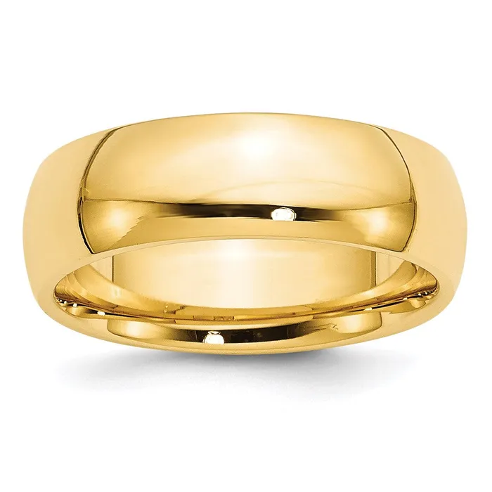 Goldia Rings Solid 14K Yellow Gold 7mm Comfort Fit MensWomens Wedding Band Ring Size 12