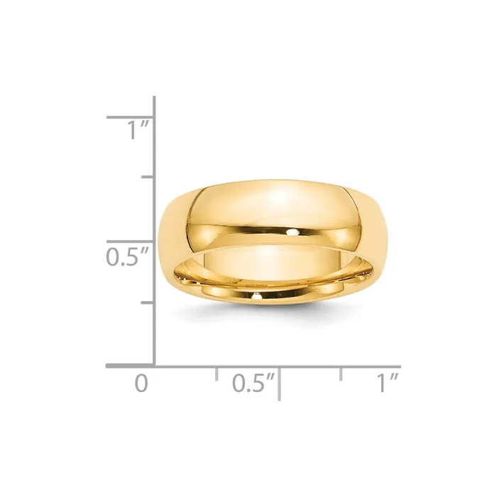 Goldia Rings Solid 14K Yellow Gold 7mm Comfort Fit MensWomens Wedding Band Ring Size 12