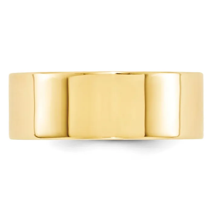 Goldia Rings Solid 14K Yellow Gold 8mm Standard Flat Comfort Fit MensWomens Wedding Band Ring Size 105