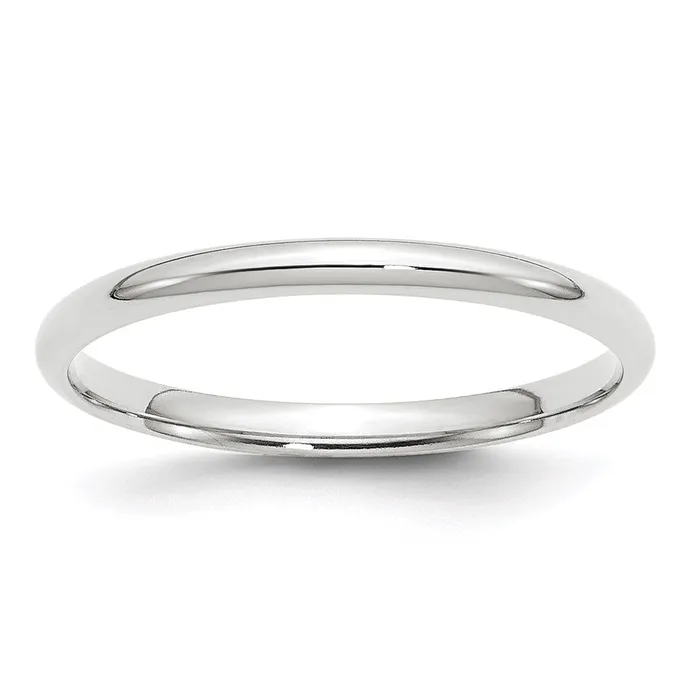 Goldia Rings Solid 18K White Gold 2mm Light Weight Comfort Fit MensWomens Wedding Band Ring Size 12