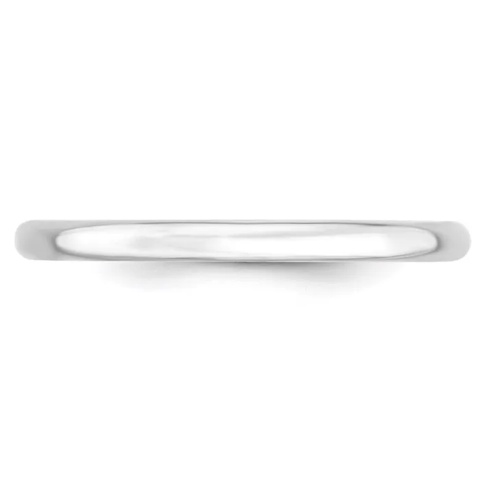 Goldia Rings Solid 18K White Gold 2mm Light Weight Comfort Fit MensWomens Wedding Band Ring Size 12