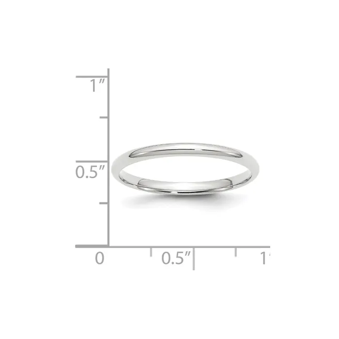 Goldia Rings Solid 18K White Gold 2mm Light Weight Comfort Fit MensWomens Wedding Band Ring Size 12