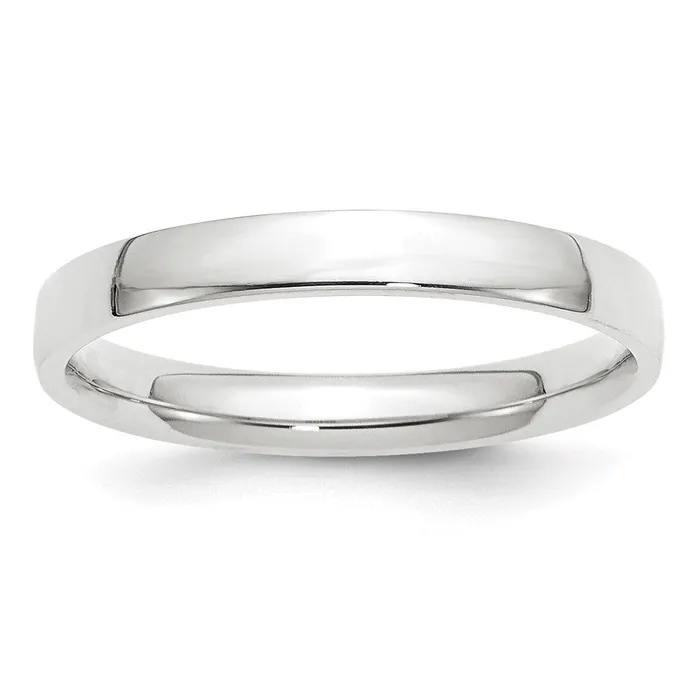 Goldia Rings Solid 18K White Gold 3mm Light Weight Comfort Fit MensWomens Wedding Band Ring Size 135