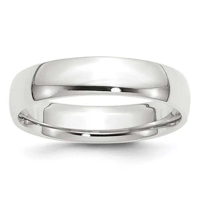 Goldia Rings Solid 18K White Gold 5mm Light Weight Comfort Fit MensWomens Wedding Band Ring Size 65