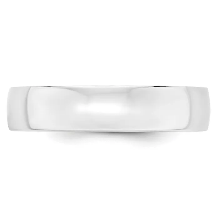 Goldia Rings Solid 18K White Gold 5mm Light Weight Comfort Fit MensWomens Wedding Band Ring Size 65