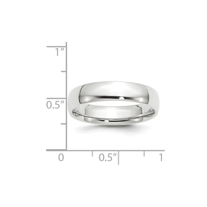 Goldia Rings Solid 18K White Gold 5mm Light Weight Comfort Fit MensWomens Wedding Band Ring Size 65
