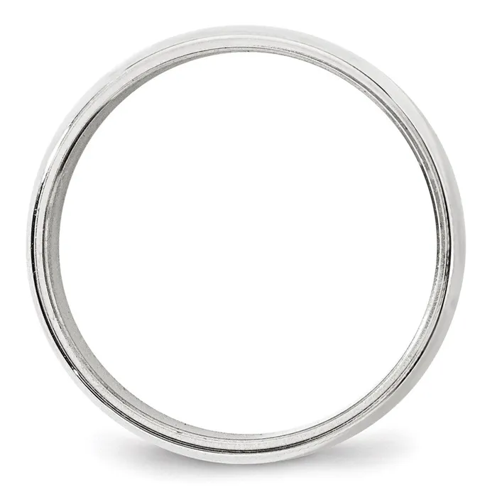 Goldia Rings Solid 18K White Gold 8mm Milgrain Half Round MensWomens Wedding Band Ring Size 7