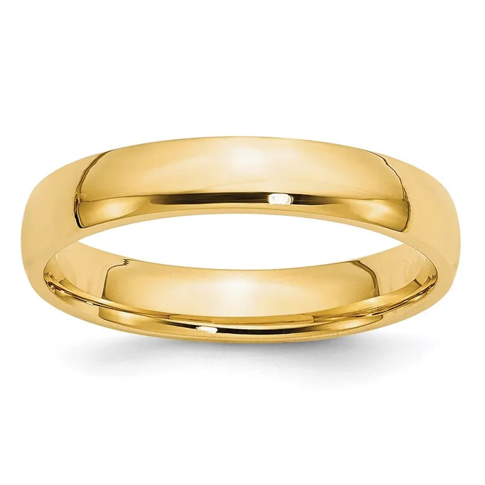 Goldia Rings Solid 18K Yellow Gold 4mm Light Weight Comfort Fit MensWomens Wedding Band Ring Size 5