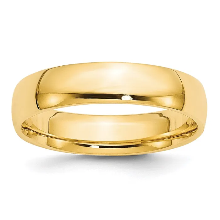 Goldia Rings Solid 18K Yellow Gold 5mm Light Weight Comfort Fit MensWomens Wedding Band Ring Size 5