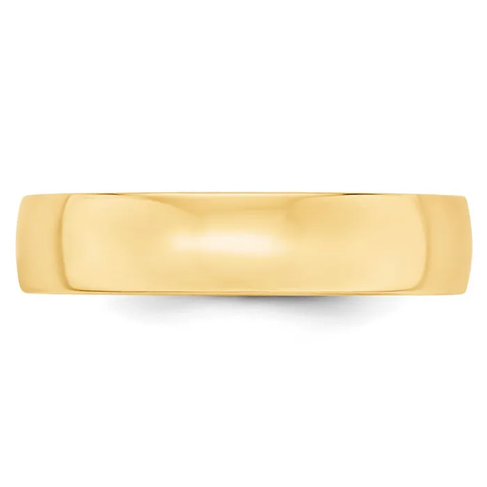 Goldia Rings Solid 18K Yellow Gold 5mm Light Weight Comfort Fit MensWomens Wedding Band Ring Size 5