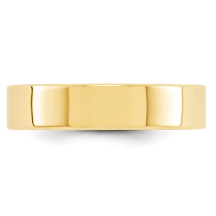Goldia Rings Solid 18K Yellow Gold 5mm Light Weight Flat MensWomens Wedding Band Ring Size 45